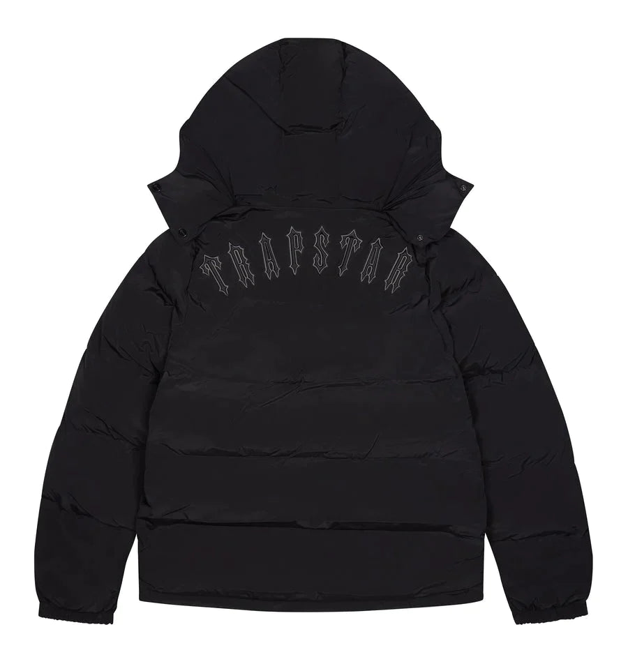Trapstar Irongate Detachable Hooded Puffer Jacket - Blackout Edition