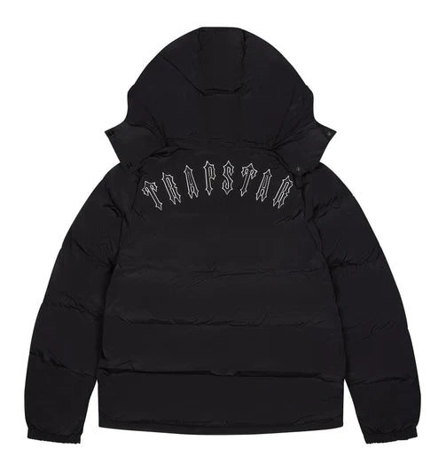 Trapstar Irongate Hooded Puffer Jacket Detachable Hood Black